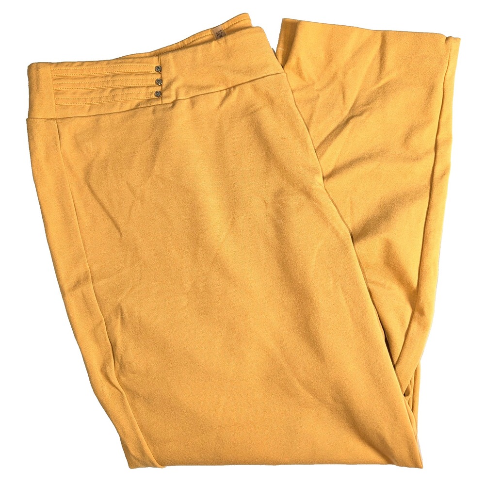 ANNE KLEIN Stretch Slim Dress Pants Ribbing & Button Details 3X High Waist 40"